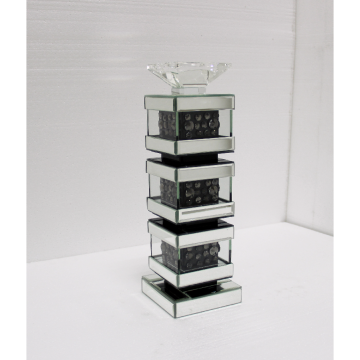 MIRROR CANDLE HOLDER 3615 13X13X39 CM