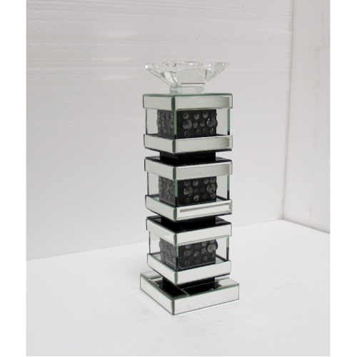 MIRROR CANDLE HOLDER 3615 13X13X39 CM