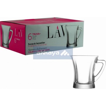 LAV TPL435F Henkelglas 220cc 6pcs / Kupa / Glass Mug / 3966