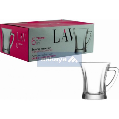 LAV TPL435F Henkelglas 220cc 6pcs / Kupa / Glass Mug / 3966