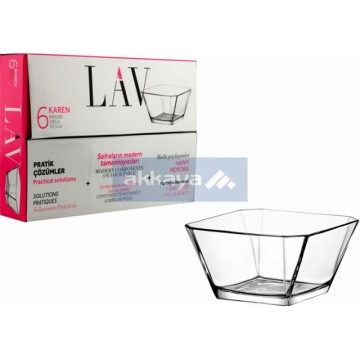 LAV KRN260F Karen 300cc 6pcs Schale / Kase (Kapaksiz / No Lid) / 6683