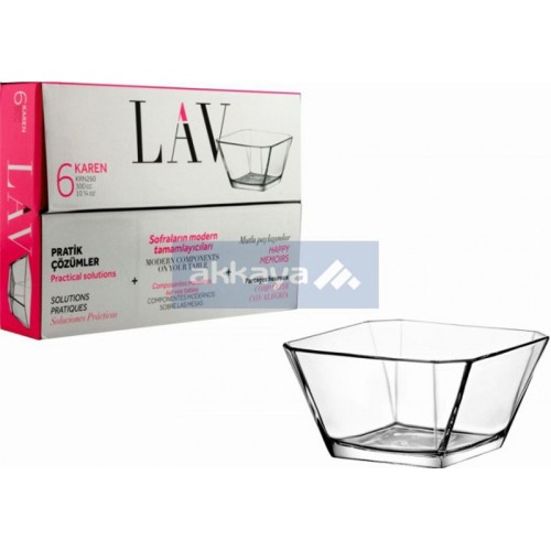 LAV KRN260F Karen 300cc 6pcs Schale / Kase (Kapaksiz / No Lid) / 6683