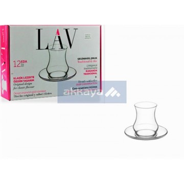 LAV EDAS1 12 pcs 170cc Teeglas Set / Caybardak / 6718