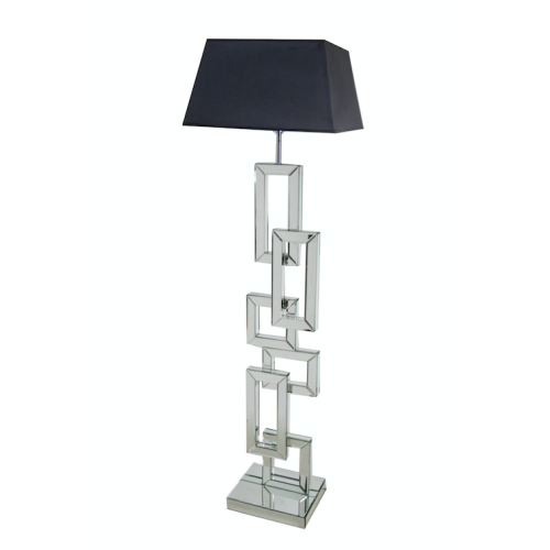 FLOORLAMP 4107 Mirror Floorlamp & shade 47x47x160