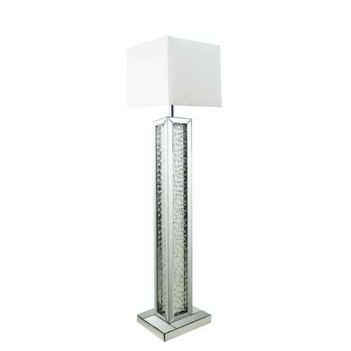 FLOORLAMP 4196 Mirror Floorlamp & shade 40x40x166