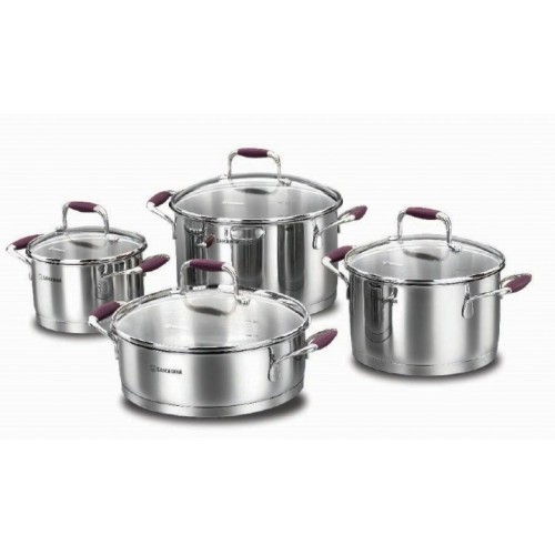 Flora 8 pcs. Cookware Set - Violet / Tencere Seti/ A1979-3